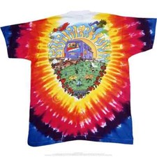 New GRATEFUL DEAD, SUMMER TOUR BUS, Tie Dye  LICENSED CONCERT BAND  T Shirt  