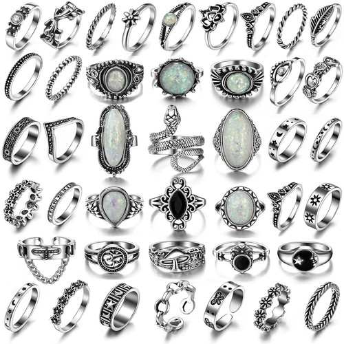 Vintage silver knuckle rings - silver,