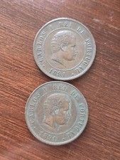 Two Portuguese 20 Ries Copper Both Coins Dated 1891. Carlos 1st 1891-1892.