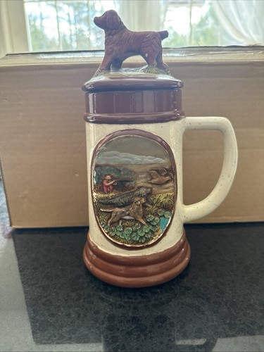 Vintage hunting dog beer stein - dog,