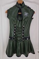 size 6-8 Honour skin Two Army Military green Latex Rubber designer dress