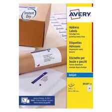 Avery Inkjet Address Labels QuickDRY 63.5x38.1mm 21 Per Sheet White Pack of 525