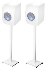 Pair 37” Steel White Stands For KEF LS50 Bookshelf Speakers Robust Metal Poles