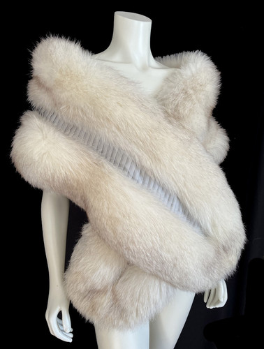 Norwegian fox long fur stole - fox,