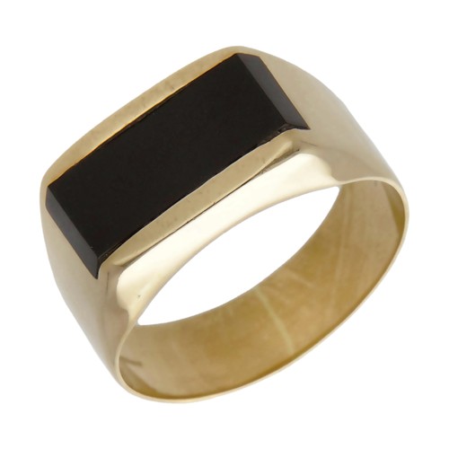 Pre owned 9ct yellow gold - pre-owned, onyx