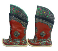 Mongolian Handmade Ethnic Boots – Curved Toe – Bargain Sole Wear