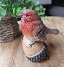 Robin Bird Sitting on an Acorn Ornament Garden Bird Lover Gift