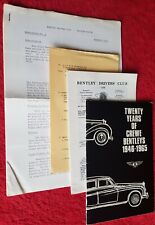 Bentley Twenty Years of Crewe Bentleys 1946-65 Mk VI R & S plus BDC inserts