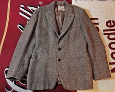Antique/Vintage 1940s Harris Tweed Men's Three Button Sport Blazer Jacket Size L