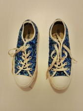 Blue sequin Converse shoes, UK