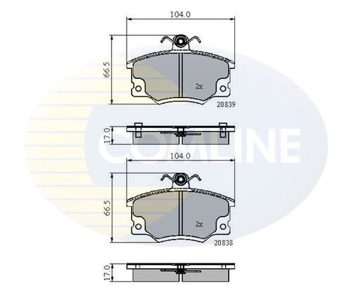 Brake pad set - brake, front