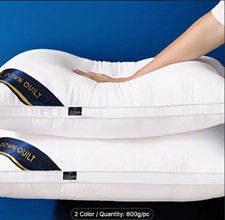 Hilton Style Cotton 800g Pillow Hotel Quality Bounce Back Soft Heavy High Pillow