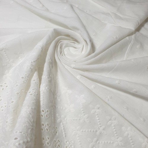 White 100 cotton broderie - white, 100%