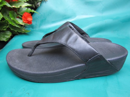 Fitflop black leather thong - leather,