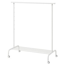 Ikea Rigga Height Adjustable Cloth & Shoe Rack,Castor,White,Plenty Storage,175cm