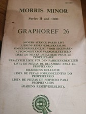 MORRIS MINOR Series II 1000 Illustrated Car Parts List Apr 1961 #AKD1894