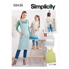 SIMPLICITY 9436 ADULTS & CHILDREN'S APRONS Sewing Pattern Skill: EASY