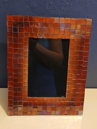 Red mosaic glass frame - red, for
