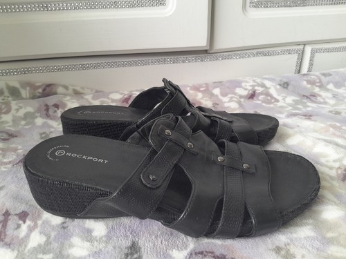 Ladies rockport sandals black - rockport,