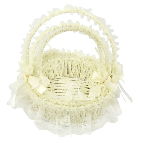 Cotton frill hamper basket - cotton,
