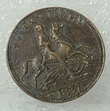 1837 Cumberland Jack Victoria Regina To Hanover Token 19th Century Satirical dk