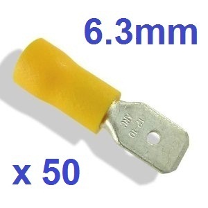 Yellow male spade crimp - yellow,