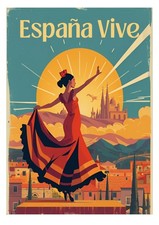 Spanish Vintage Poster Spanish Art Wall Print Retro Spanish Decor A3 size