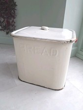 VINTAGE WHITE ENAMEL BREAD BIN KITCHENALIA