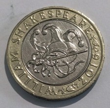 Rare Collectable 2016 William Shakespeare Jester £2 Coin With Mint Error