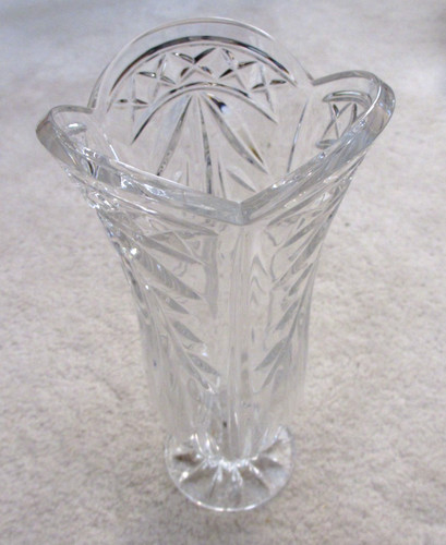 Vintage heavy cut glass - heavy, vase