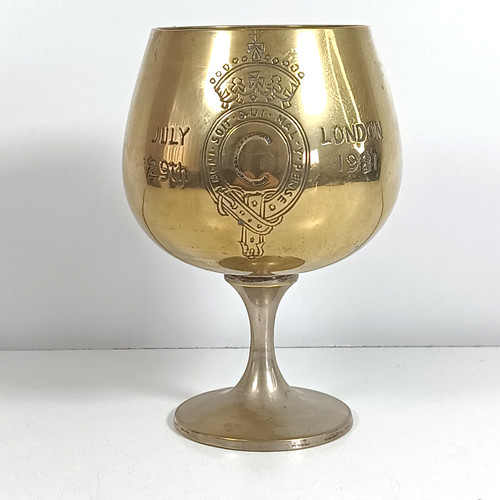 Vintage epns brass goblet - epns,