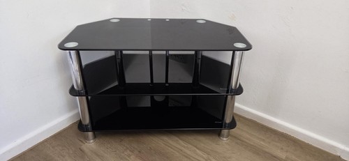 Modern black glass corner - black,