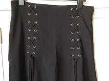 Necessary Evil Skirt Size L Black Goth Long Lace Waist