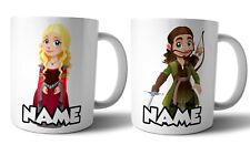 His & Hers Personalised Medieval Couple Mugs Valentines Day Anniversary Gift Set