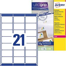 Genuine Avery Zweckform L7160 Address Laser Labels 63.5 x 38. 1mm - 21 per sheet