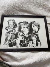 keith richards Rolling Stones Original  art  signed picture Framed 11.5 X 15 “