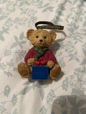Harrods 2005 Nicholas Resin Teddy Bear Christmas Tree Bauble Decoration