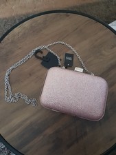 Next Pink Glitter Clutch Bag
