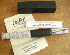 Vtg Otis King's Patent Cylinder Calculator Slide Rule Model K & Box Carbic 1960s