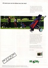 PEEP16 GOLF ADVERT 12X9" HILL BILLY GOLF TROLLEY