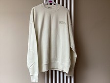 JACK WILLS MENS OVERSIZED CREW SWEATSHIRT SIZE MEDIUM BRAND NEW ECRU CREAM