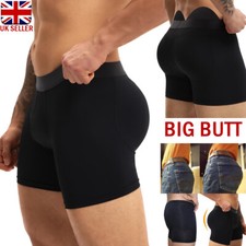 Mens Padded Underwear Briefs Boxers BIG Butt Booster Hip Enhancer Trunks Shaper