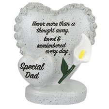 Double Heart Memorial SPECIAL DAD Father Grave Tribute Remembrance Ornament
