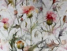 Voyage Maison Linen Fabric Cirsium Thistle Russet Curtain Blind Upholstery