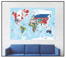 World Map Atlas Country Flags