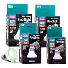 Arcadia Solar Basking Floodlight Reptile Flood Light UVA Bulb Lighting E27 Lamps