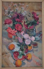 Roses And Oranges Original Oil Painting On Canvas 57x37cm