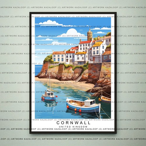 Cornwall art illustration - cornwall,