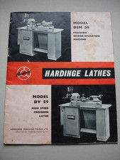 1964 HARDINGE DSM59 & DV59 Precision Lathes Catalogue Vintage