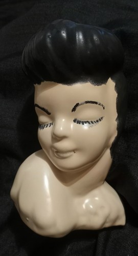 Vintage 1960s lady head - head, vase